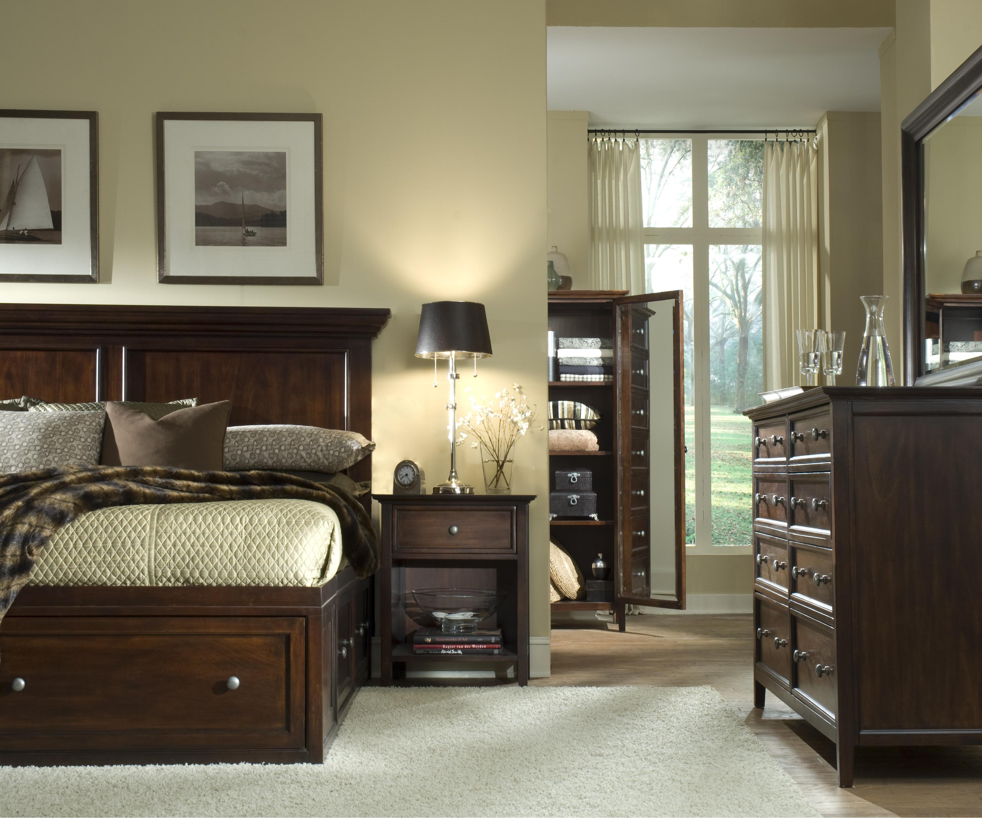 SG Spencer Transitional King Captain Storage Bed John V Schultz